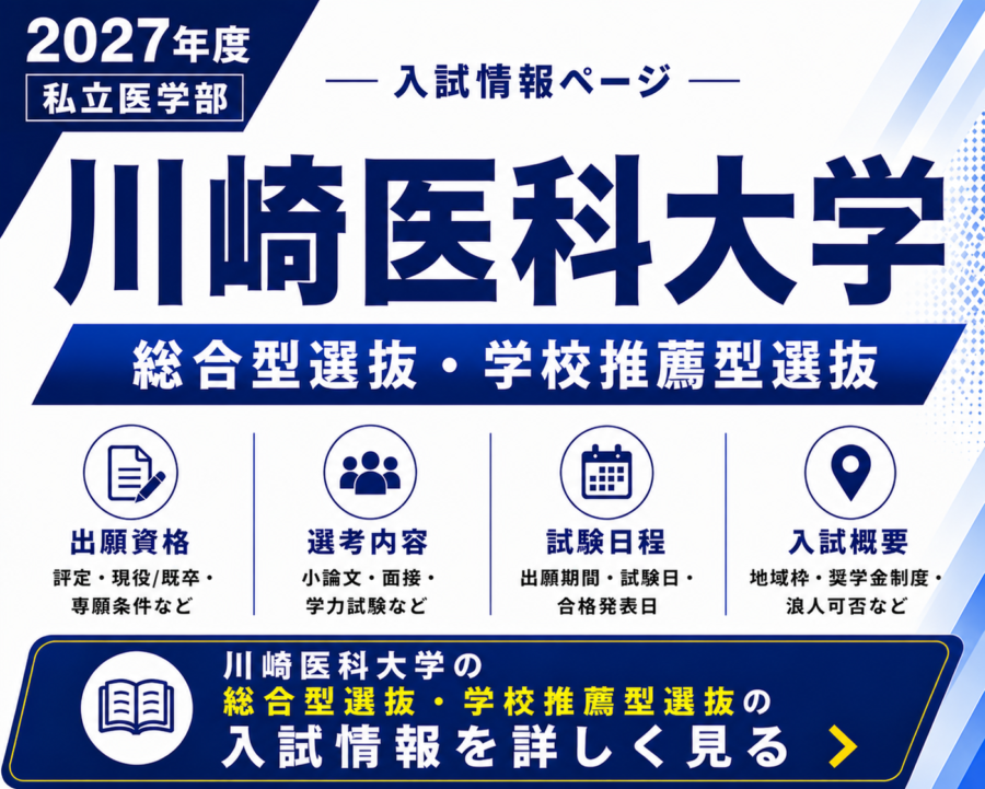2027年度 川崎医科大学医学部 総合型選抜のポイント