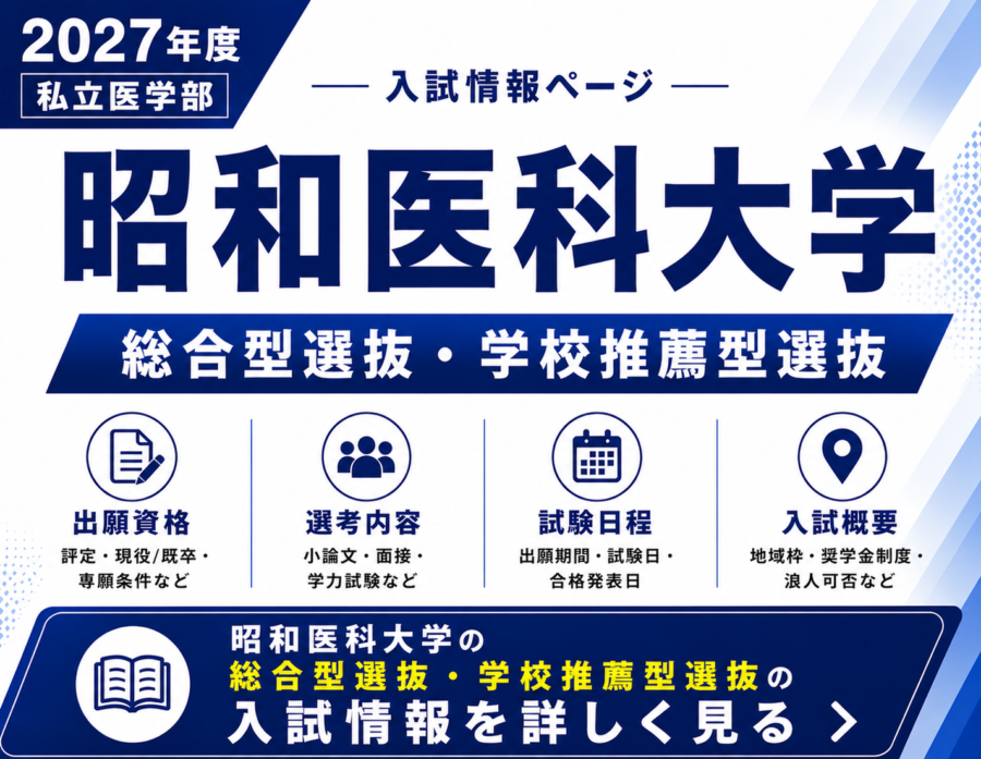 2027年度 私立医学部 学校推薦型選抜｜昭和医科大学